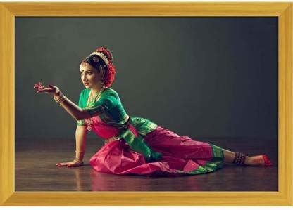 Indian Classical Dance D2 Paper Poster Golden Frame Paper Print ...