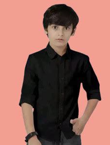 Eetma Boys Solid Casual Black Shirt - Buy Eetma Boys Solid Casual Black ...