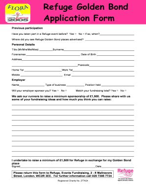Fillable Online refuge org Refuge Golden Bond Application Form - refuge ...
