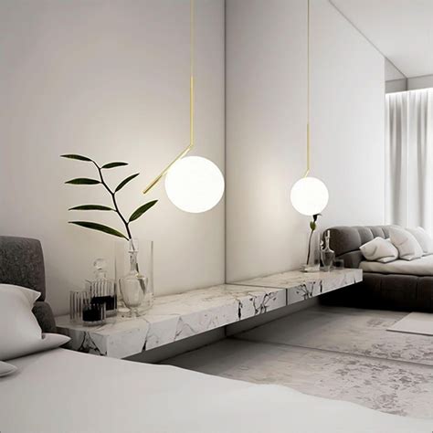 HDC 1 Light Modern Led Gold Frosted Ball Pendant Lamp Chandelier Ceili