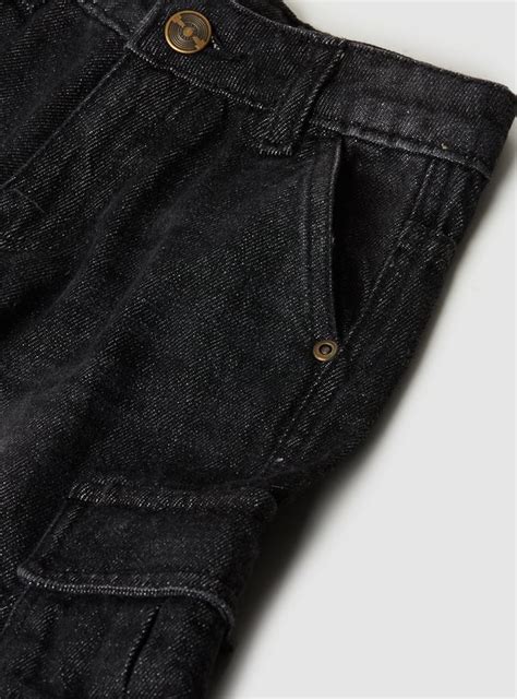Buy Boys Washed Denim Cargo Jorts Online at just Rs. 599.0 ...