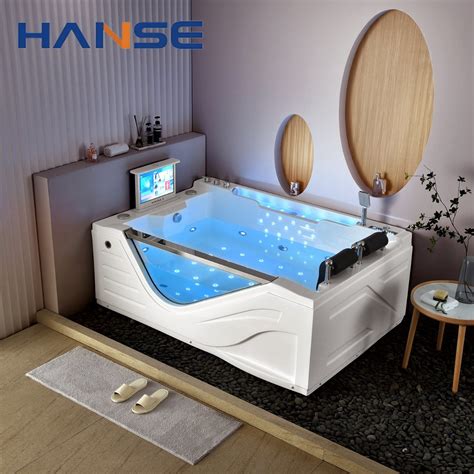 2 Person Acrylic Freestanding Soaking Bath Tub Bathroom Jet Whirlpool ...