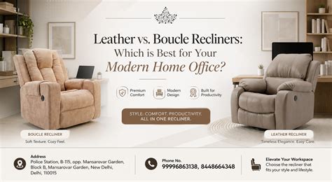 Leather vs. Boucle Recliners: Which is Best for Your Modern Home Offic ...
