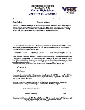 Fillable Online npenn Virtual High School - npenn Fax Email Print ...