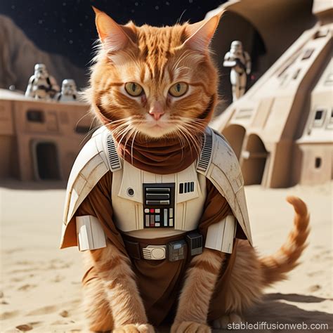 Ginger Cat as Stormtrooper in Star Wars | Stable Diffusion Online