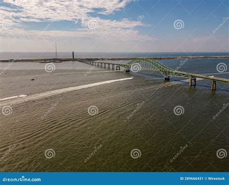Aerial View of the Fire Island Inlet Bridge and the Robert Moses ...