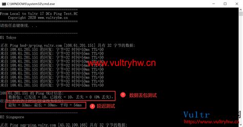 一键测试Vultr所有机房Ping延迟脚本分享 - Vultr优惠网