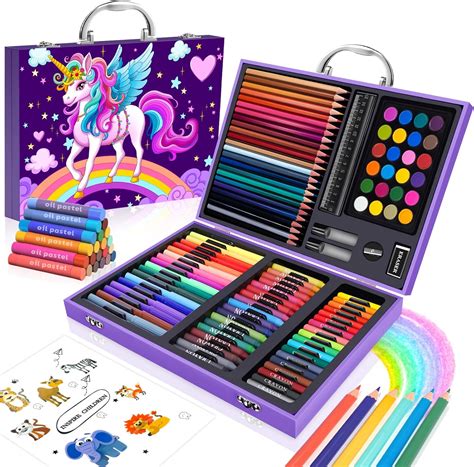 CutteeyFyry Unicorn Art Set for Kids,Colouring Set for Children Age 4 ...