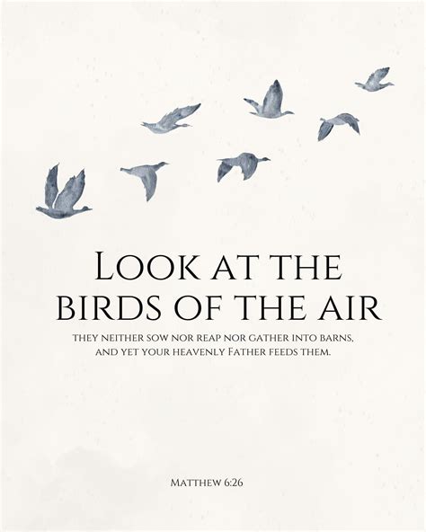 Matthew 6:26 Christian Print - Birds in Flight Watercolor - Minimalist ...