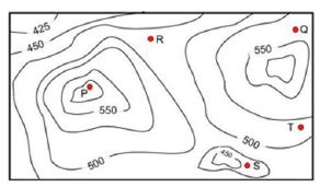 A contour line joins locations having the same height above the mean ...