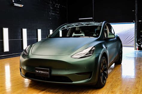 Tesla Model Y Matte Pine Green Wrap Vancouver | Twiisted Wrap