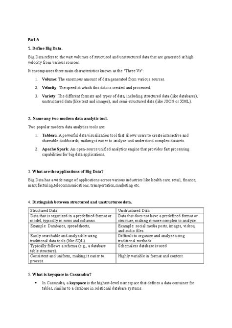BDA with answer - Part A Define Big Data. Big Data refers to the vast ...