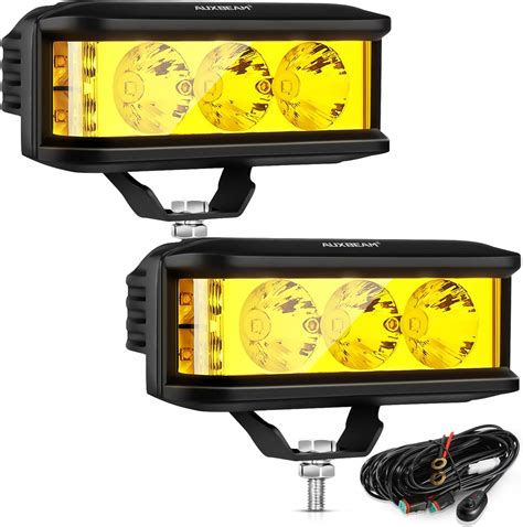Amazon.com: Nilight Side Shooter Amber LED Light Bar/Pods 2PCS 6.5 Inch ...