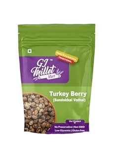 GJ MILLET MART Sun Dried Sundakkai Vathal, Turkey Berry without Salt ...