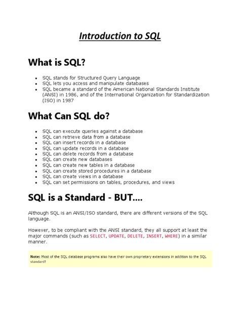 Image result for SQL Course PDF