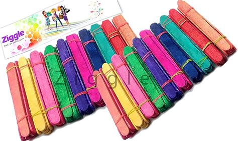 Ziggle Colored Icecream Sticks Popsicle Wood Jumbo Pack 400 Pcs ice ...