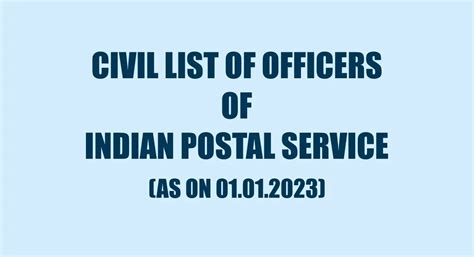 Civil list of Indian Postal Service officers List (IPoS) 2023 ...