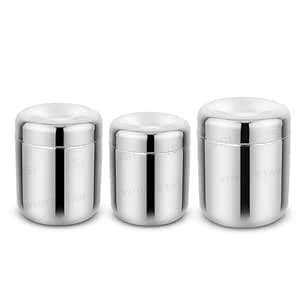 JSI Stainless Steel Utility Canisters/Ubha Dabba/Storage Containers Set ...