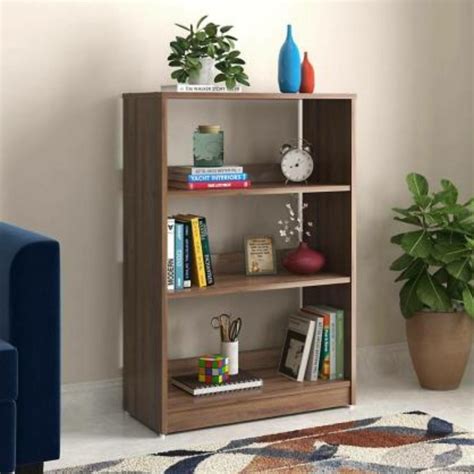 Nismaaya Jadiel Bookshelf In Classic Walnut Finish Mango Wood ...