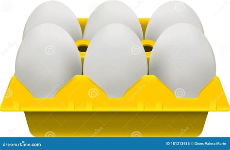 Half Dozen Eggs Cardboard. Realistic Vector Image Stock Illustration ...