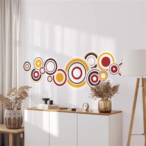Retro Bubbles Orange Wall sticker | wall-art.com