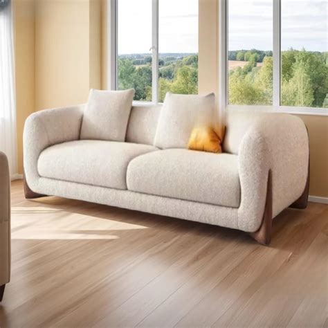 Wooden Age Furniture Boucle Fabric Modern Design Sofa with Pillow or ...