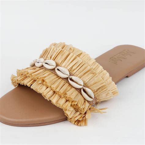 RAFFIA SLIDE SANDALS (50% OFF) – MyMyfootwears