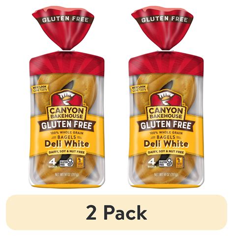 (2 pack) Canyon Bakehouse Deli White Bagels, Gluten Free Bagels, Fresh, 4 Count - Walmart.com