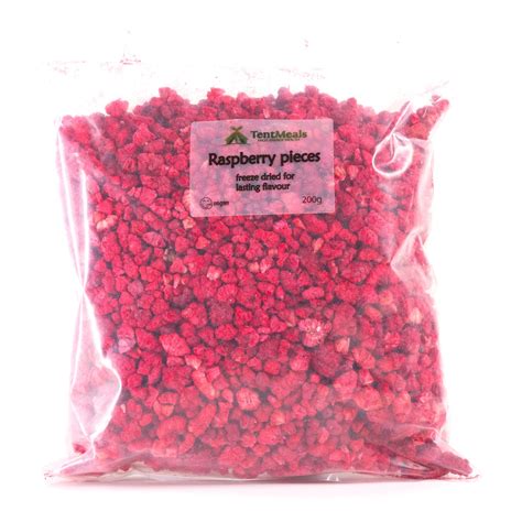 Freeze dried raspberry pieces - 200g, 13kg – TentMeals