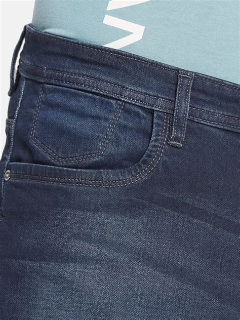 Octave Men Blue Straight Fit Light Fade Stretchable Jeans