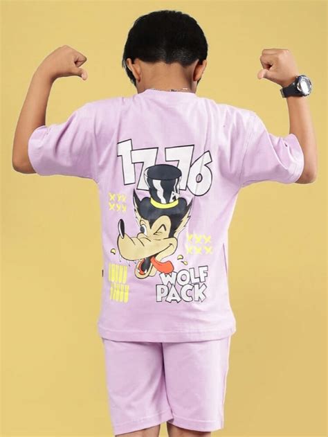 WOLF PACK T-SHIRT FOR BOYS GIRLS LILAC | Buy Online at Wearduds India