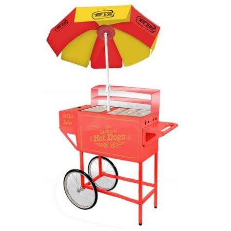 Top Chef Carnival Hot Dog Cart with Umbrella, Commercially-Rated ...