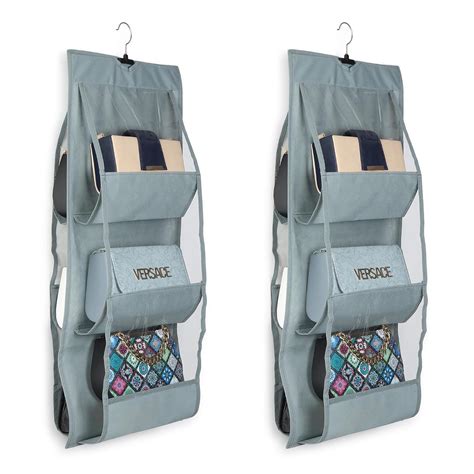 DOUBLE R BAGS Dust Proof Hanging Handbag Purse Organizer with 4 Large ...