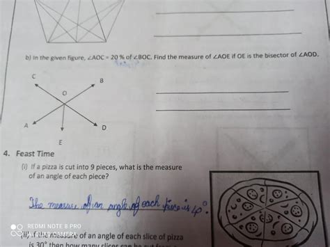 if AOC =20percent of BOC. FIND THE MEASURE OF AOC OF OE IS BISECTOR OF ...