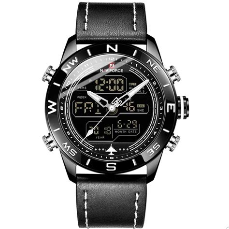 NAVIFORCE Lexxiv Analogue Digital Quartz Leather Military Sport ...