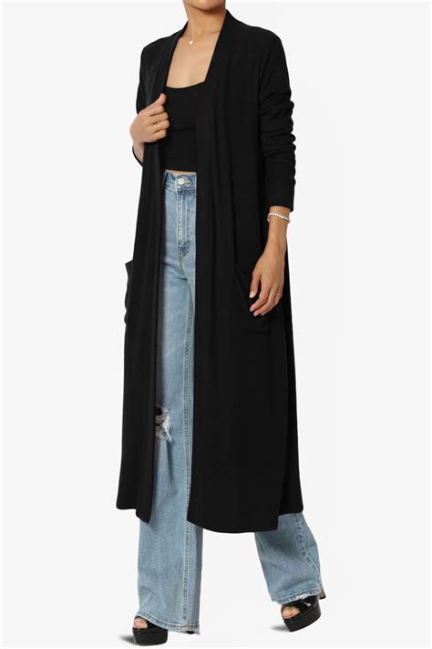 Noelle Extra Long Duster Knit Cardigan PLUS | Black cardigan outfit ...