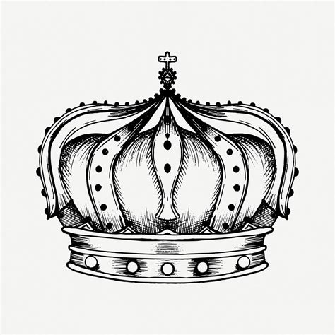 Royal crown drawing, vintage illustration | Free PSD - rawpixel