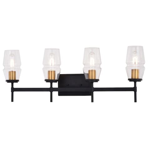 Cascadia Warren 30-in 4-Light Matte Black Mid-century Vanity Light ...