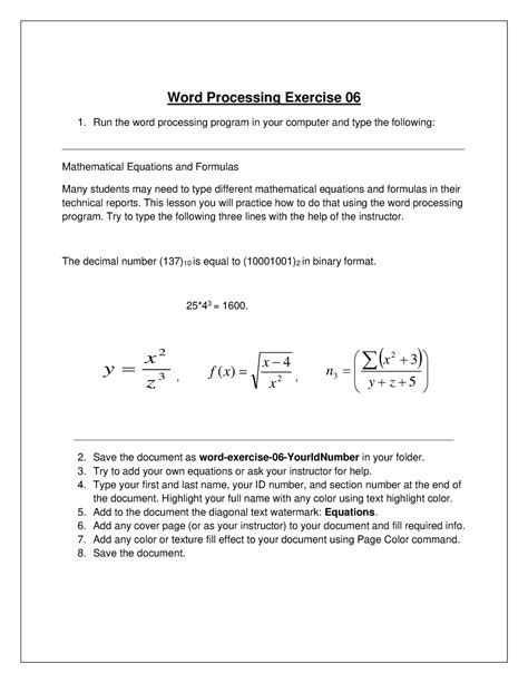 Image result for Word Processing Practical Exercise