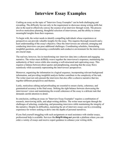 Interview Essay Sample 的图像结果