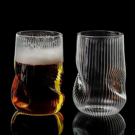 Ribbed Curved Borosilicate Glasses Lightweight Drinkware – Borotech