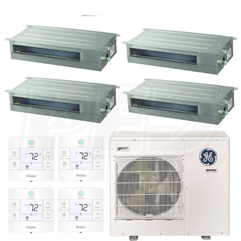 GE Mini Splits GE4L36D07091212 GE Concealed Duct 4-Zone System - 36,000 ...