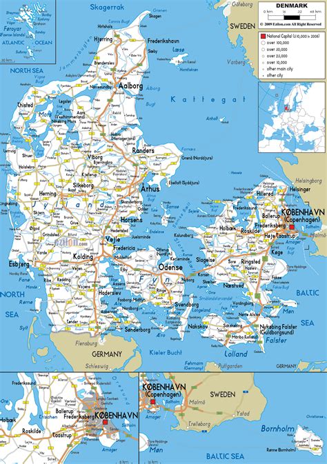 Free Printable Map Of Denmark - Templates Printable