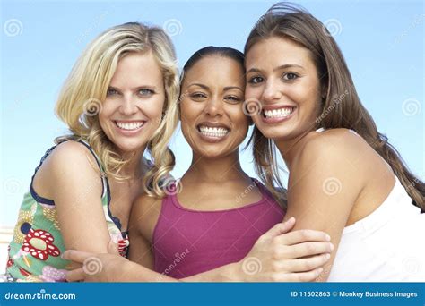 Group of Three Female Friends Having Fun Together Stock Image - Image ...