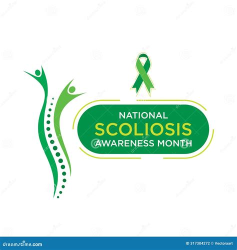 Scoliosis Awareness Month, Usually in June Stock Vector - Illustration ...