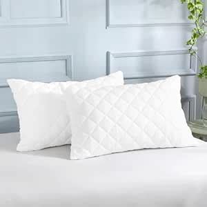 LINENWALAS 100% Bamboo Geometric Quilted Pillow Cover - Set of 2|Ultra ...
