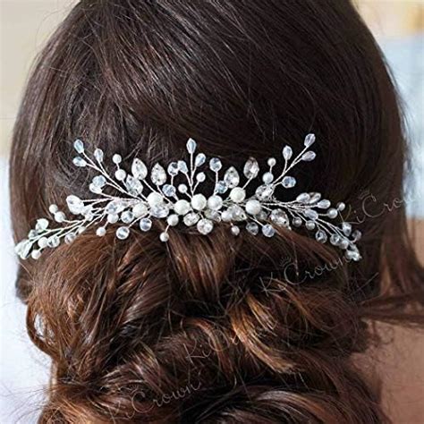 Barode Bridal Wedding Hair Combs Silver Rhinestone Bride Side Comb ...