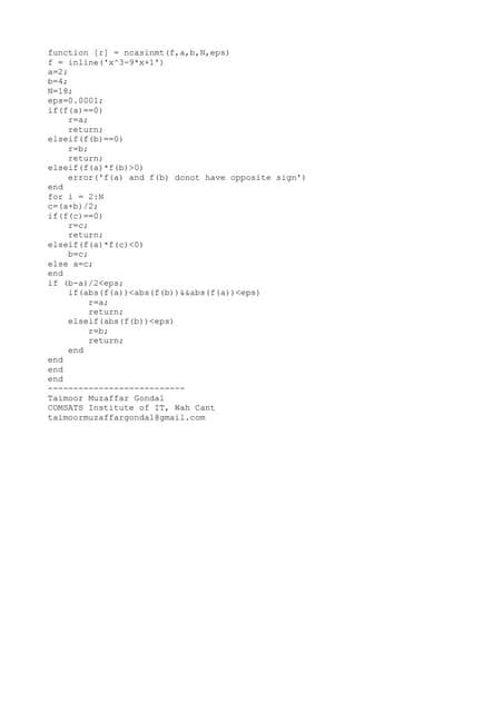 Image result for Bisection Method Ln X 2 0.7 MATLAB