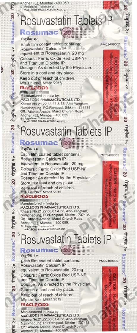 Rosumac 20 MG Tablet (10): Uses, Side Effects, Price & Dosage | PharmEasy