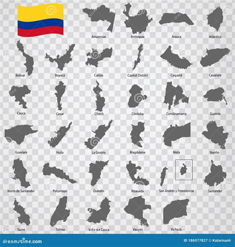 Thirty Three Maps of Departments Colombia - Alphabetical Order with Name. Every Single Map of ...